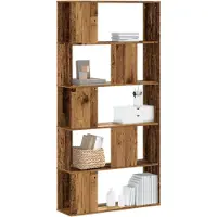 vidaXL Bibliothèque 5 niveaux vieux bois bois d'ingénierie