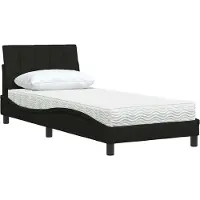 vidaXL Lit avec matelas "Hanko" noir 90x190 cm Tissu