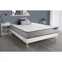 Hobby Hall Ensemble matelas Ressorts ensaches et Memoire de forme ACTIFLEX FORM 140x190 cm 5zones de confort + sommier KIT blanc