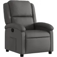 vidaXL Fauteuil relax gris cuir véritable