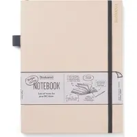 Ifø Bookaroo Carnet de notes Journal grand - Crème (À rayures, Couverture souple)