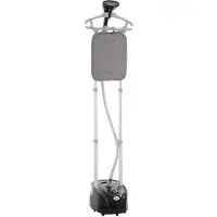 HOMCOM Défroisseur vapeur vertical 1950 W 32g/min, réservoir d'eau de 2 litres, tige télescopique, fer vertical autonomie 45min, 11 températures réglables, prêt en 38s, planche et cintre fournis noir
