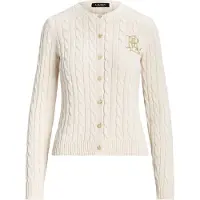 Ralph Lauren pour femme. 200932225001 Cardigan en coton tressé beige (M), Casuel