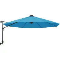 vidaXL Parasol mural bleu mer 290 cm