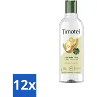 Timotei - Shampooing - Huile d'amande - 2 en 1 - Pour tous types de cheveux - 300 ml - Pack économique - 12 pièces