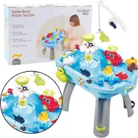 Leantoys [n]fibrecare Interaktiver Wassertisch zum Angeln, Wasserzubehör, Blau