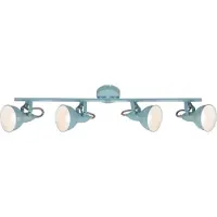 Briloner Plafonnier rétro Spot LEUCHTEN SOFT, 40 W, IP20, menthe-blanc, métal, excl. 4x E14, 79 x 19 cm