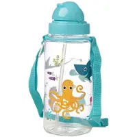 Puckator Meerestiere Kinder Wasserflasche mit Stroh 450ml
