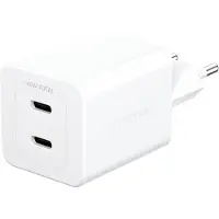 PanzerGlass TURBO 45W CHARGEUR AVEC 2 X USB-C PRISE UE ARGENT BLANC