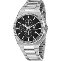 Maserati Velocità Slim 41mm 5atm Quartz/analogical Watch Argenté Homme