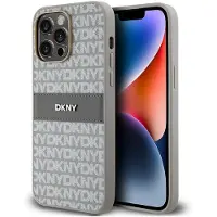 DKNY Étui en cuir PU à rayures tonales pour Apple iPhone 14 Pro - beige (Apple iPhone 14 Pro), Coque pour téléphone portable, Beige
