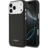 Lacoste Hard Cover PU Leather Champs Elysees MagSafe Black, for iPhone 17 Pro Max, LCHMP17XPCESK (Apple iPhone 17 Pro Max), Coque pour téléphone portable, Noir