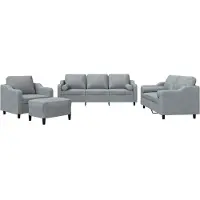 vidaXL Ensemble de canapés 4 pièces avec coussins Tissu gris clair