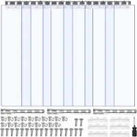 Vevor Rideau Lanière PVC 0,9x2,1 m Rideau Lamelle Plastique Transparent de Porte