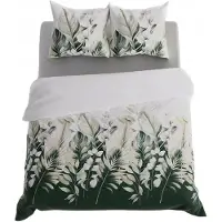 MARKIZETA HOME Linge de lit, linge de lit en satin de coton, haute qualité 200x220 Feuilles feuillues