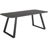 Ebuy24 Antalya table de salle à manger 90x180cm noir.