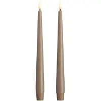 Moods & More LED taper candle - Slim - Sand - 23x250 mm - 2 pcs