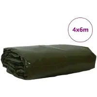 vidaXL , toile plane, 650 g/m², vert olive, 4 x 6 mètres, avec revêtement PVC