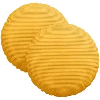 vidaXL Coussins De Siège 2 Pcs Jaune Clair Ø 30 Cm