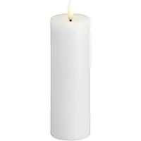 Moods & More MM LED pillar candle, Silk, Melted, Classic white, 49x150 mm