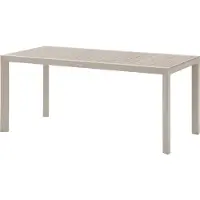 Hespéride Table De Jardin Rectangulaire Alu Evasion 6 Places Effet Bois Lin Et Argile -