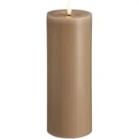 Moods & More MM LED pillar candle, Silk, Melted, Sand, 74x200 mm