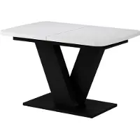 Vicco Table de salle à manger Fenaro Blanc/Noir 120-160 x 80 cm extensible, Model 58003