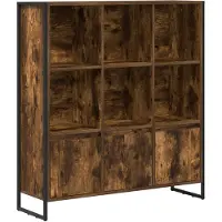 vidaXL Bibliothèque 2 Pcs Chêne Fumé 99,5 X 30 X 108,5 Cm