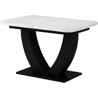 Vicco Table de salle à manger Fenaro Blanc/Noir 120-160 x 80 cm extensible, Model 58037