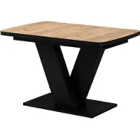 Vicco Table de salle à manger Fenaro Chêne de force doré/Noir 120-160 x 80 cm extensible, Model 57997