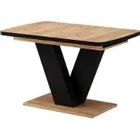 Vicco Table de salle à manger Fenaro Noir/Chêne 120-160 x 80 cm extensible, Model 57996