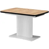 Vicco Table de salle à manger Fenaro Chêne de force doré/Blanc 120-160 x 80 cm extensible, Model 58007
