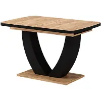 Vicco Table de salle à manger Fenaro Noir/Chêne 120-160 x 80 cm extensible, Model 58024