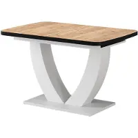 Vicco Table de salle à manger Fenaro Chêne de force doré/Blanc 120-160 x 80 cm extensible, Model 58026