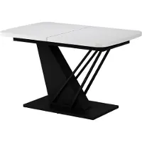 Vicco Table de salle à manger Fenaro Blanc/Noir 120-160 x 80 cm extensible, Model 58022