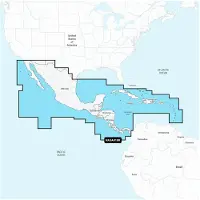 Garmin Nasa010r Amérique Centrale Et Caraïbes Cartes Marines Navionics+ Pour Eaux Intérieures Et Côtières + Carte Micro Sd/sd