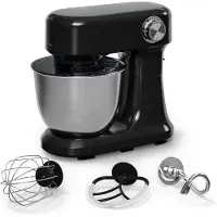 Klarstein Bella Evo Robot Pâtissier 1500W – 5L Bol Inox, 12 Vitesses, Système Planétaire, Pulse, Crochet, Fouet & Batteur, Robot Cuisine Multifonctions, Noir, Noir