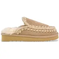 Mou pour femme. MU.FW101125A Sabots en cuir d'esquimau marron (41), Plat, Aucun, Casuel