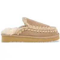 Mou pour femme. MU.FW101125A Sabots en cuir d'esquimau marron (38), Plat, Aucun, Casuel