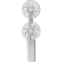 Generique Ventilateur double tête Portable 3000 MAh, multifonctionnel, col rabattable, bureau, nouveau Style 2021