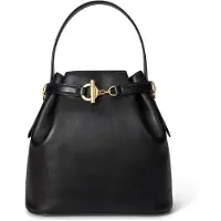 Ralph Lauren pour femme. 431982787001 Sacoche moyenne Blaike en cuir noir (OSFA), Casuel
