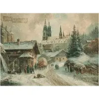 Pappnoptikum Calendrier de l'Avent nostalgique en papier – Veille de Noël – 38 x 27 cm