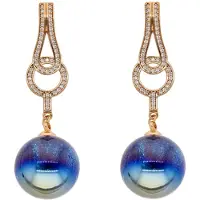 Gaya Boucles d'oreilles bleu foncé / or / transparent