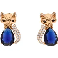 Faina Boucles d'oreilles bleu / or rose / argent