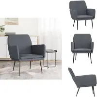 vidaXL Fauteuil gris foncé 62x79x79 cm Velours - Fauteuil