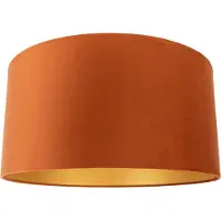 QAZQA Abat-jour en tissu orange avec intérieur doré 50/50/25