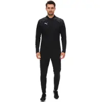 Puma Pull Troyer teamCup pour homme avec technologie DryCell T-shirt d'entraînement à motif graphique T-shirt de sport T-shirt de fitness Équipement de sport 657982 03 Noir