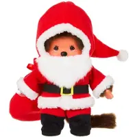 Monchhichi Garçon en costume de Père Noël | 20 cm | Poupée | Mode