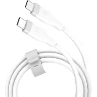 J5CREATE 60-Watt-USB-C-Schnellladekabel aus Flüssig-Silikon, 1,8 m, USB C, USB C, 0,48 Gbit/s, Weiss (1.80 m, USB 2.0, 60 W)