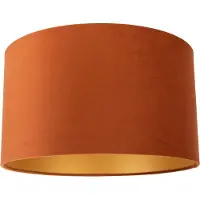 QAZQA Abat-jour en tissu orange avec intérieur doré 35/35/20